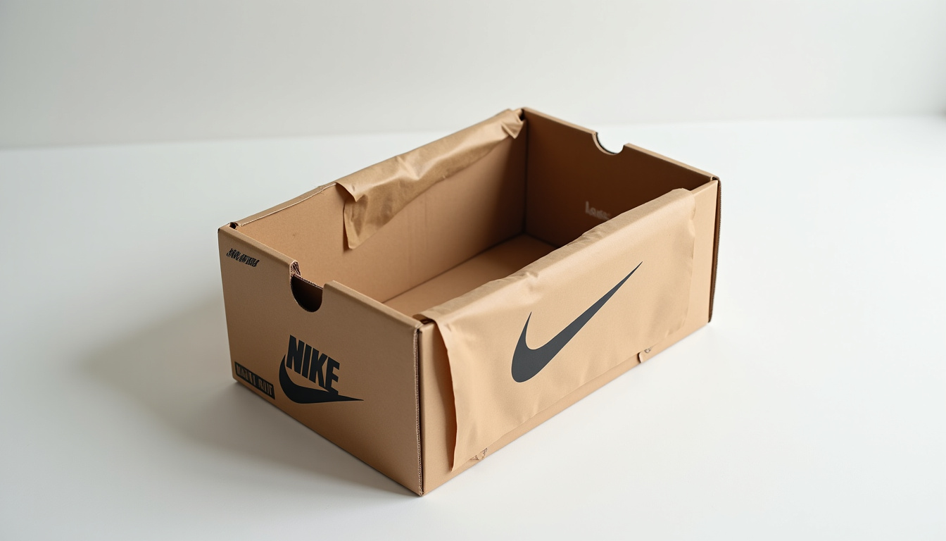 Colis Nike ouvert et rescotché, avec des articles manquants à l