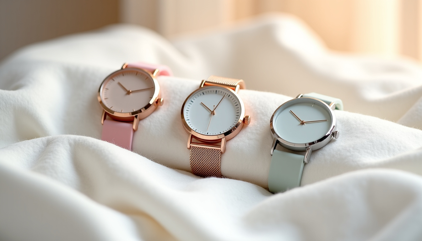 Montre femme pas cher avec différents types de bracelets: simili cuir, maille milanaise et silicone