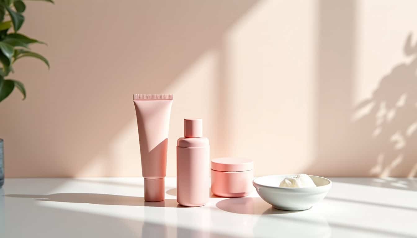 Routine de soins de la peau avec produits Glossier: After Baume, Cleanser Concentrate et Milky Jelly Cleansing Bar