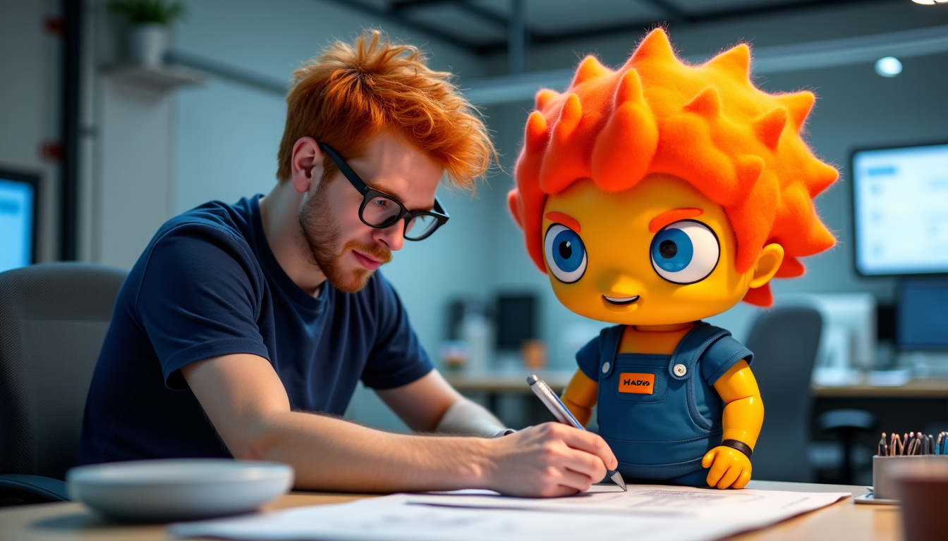 Seth Green en train de travailler sur un projet d’animation, probablement lié à Robot Chicken en 2025