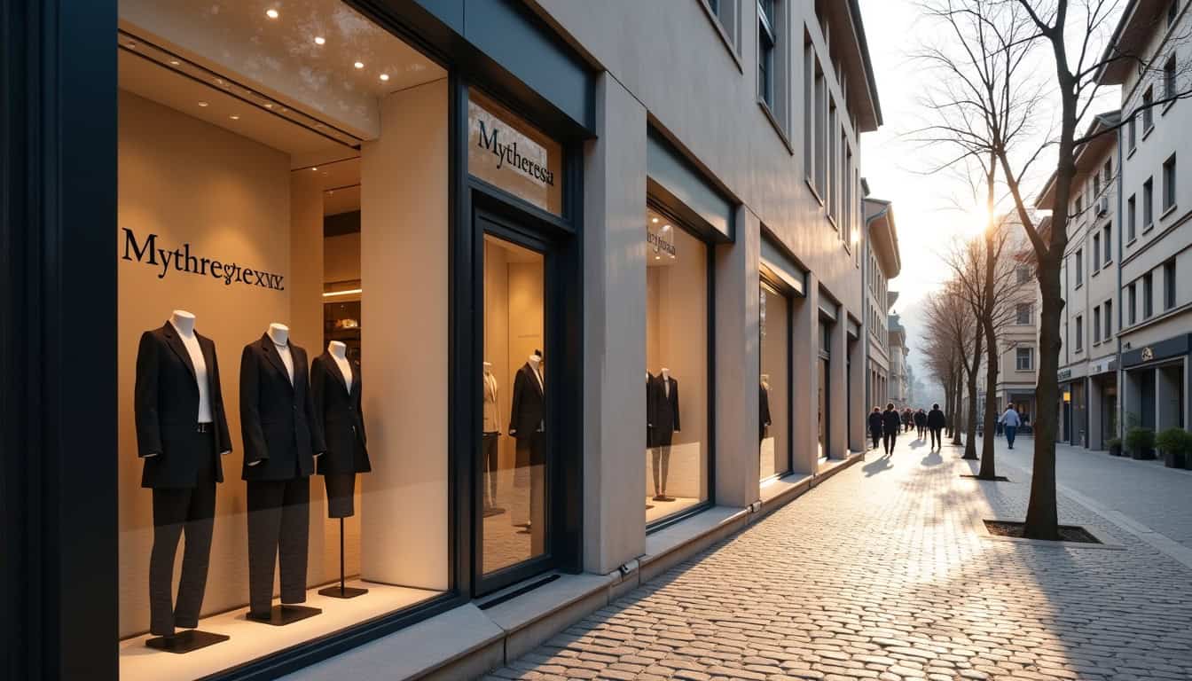 Vue extérieure de la boutique Mytheresa à Munich, lieu de naissance de la marque en 1987