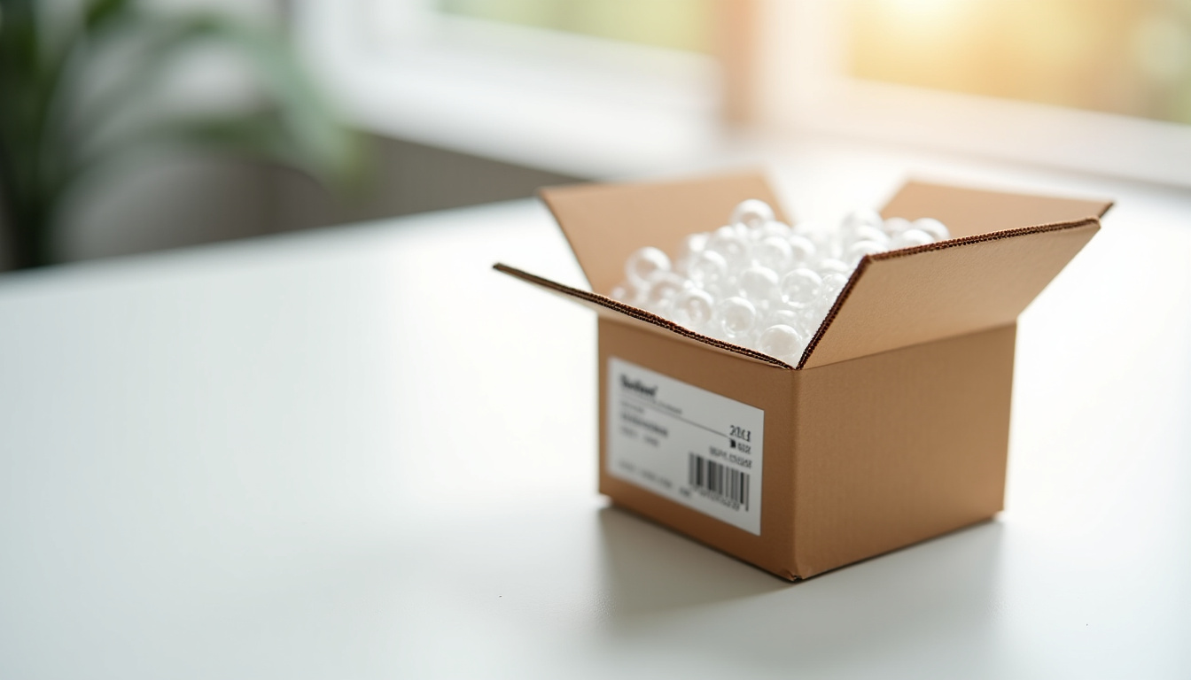 Colis Lookfantastic bien emballé avec étiquette de suivi et produits protégés par du papier bulle