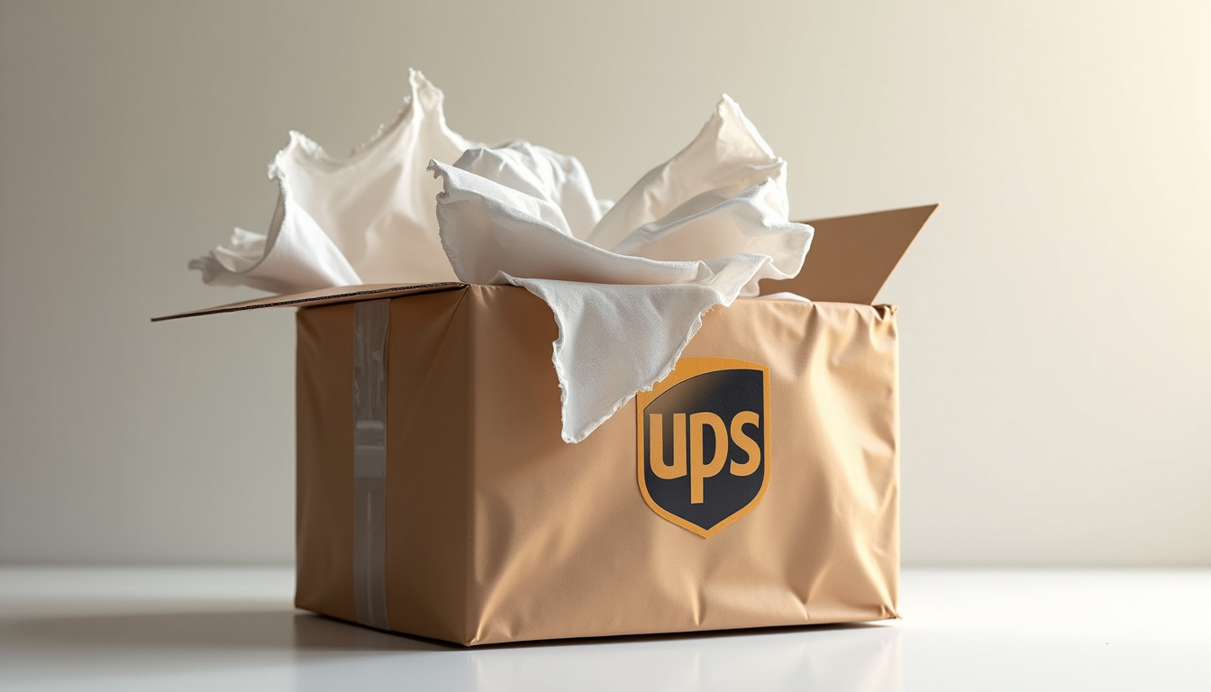 Colis UPS avec étiquette d