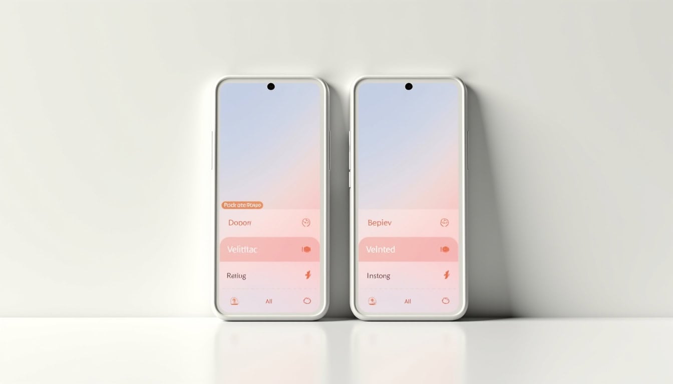 Comparaison côte à côte des interfaces mobiles Depop et Vinted