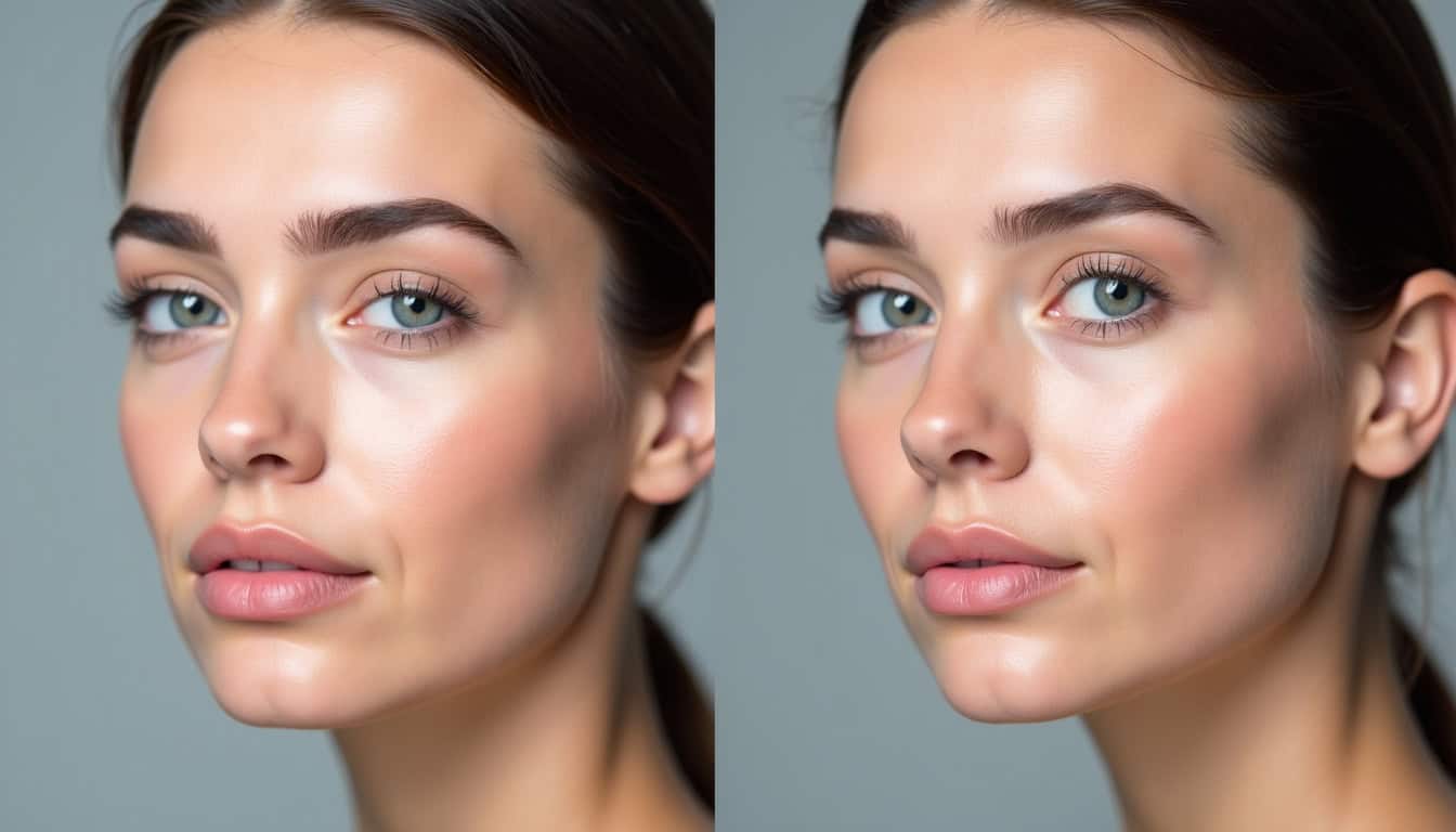 Comparaison visuelle entre un browlift professionnel et un browlift réalisé à domicile avec kit DIY