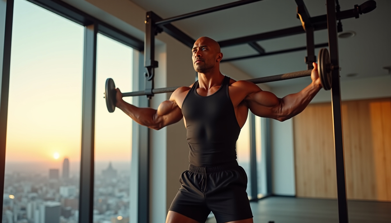 Dwayne Johnson en pleine séance d