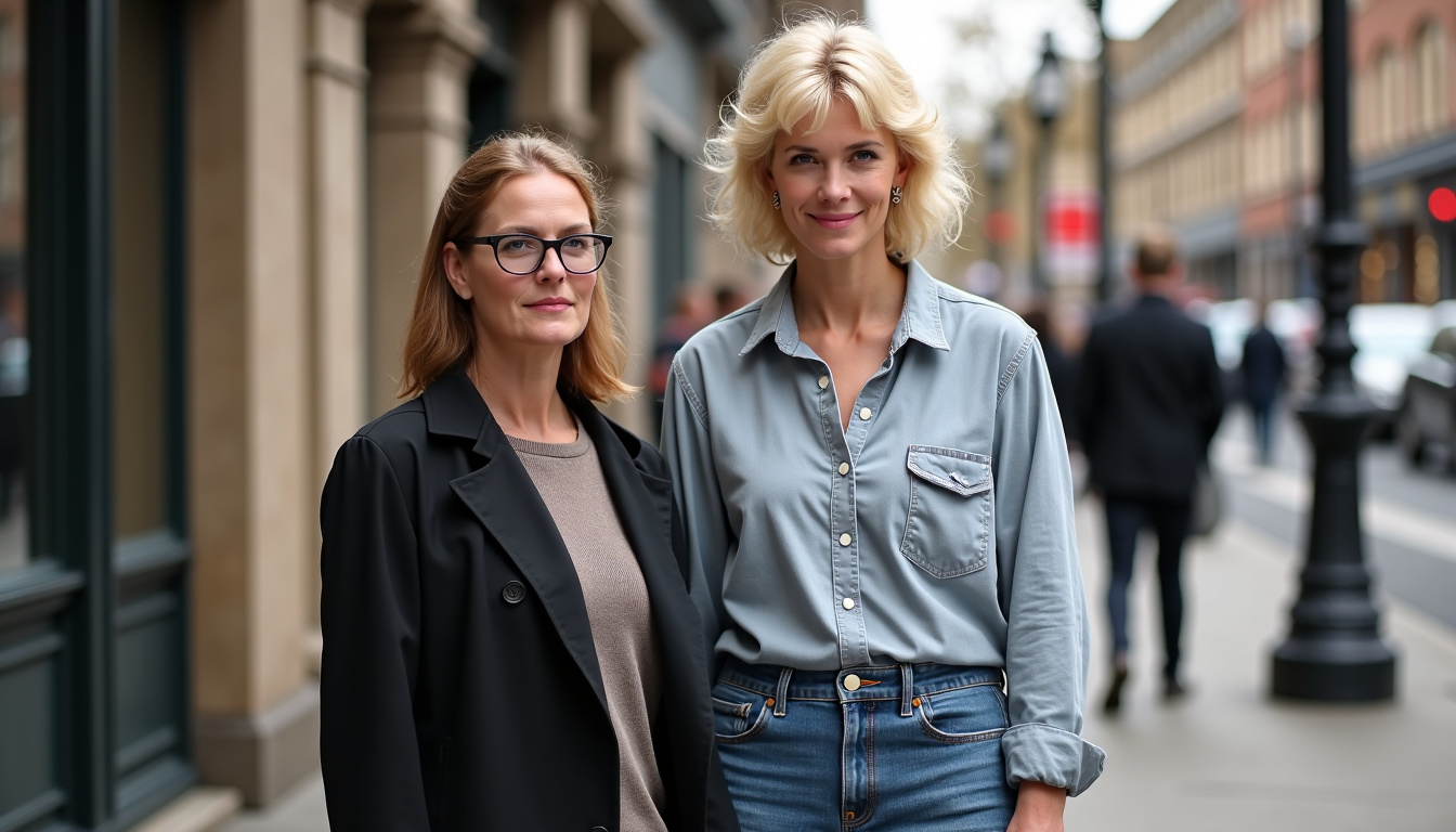 Photo de Gwendoline Christie en comparaison de taille avec une autre actrice, illustrant sa stature imposante