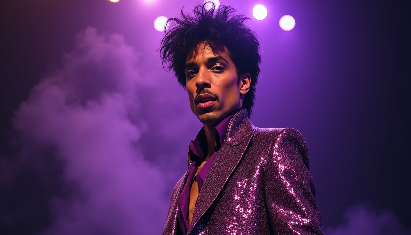 Prince en tenue flamboyante, regard fixe, symbole de son statut d