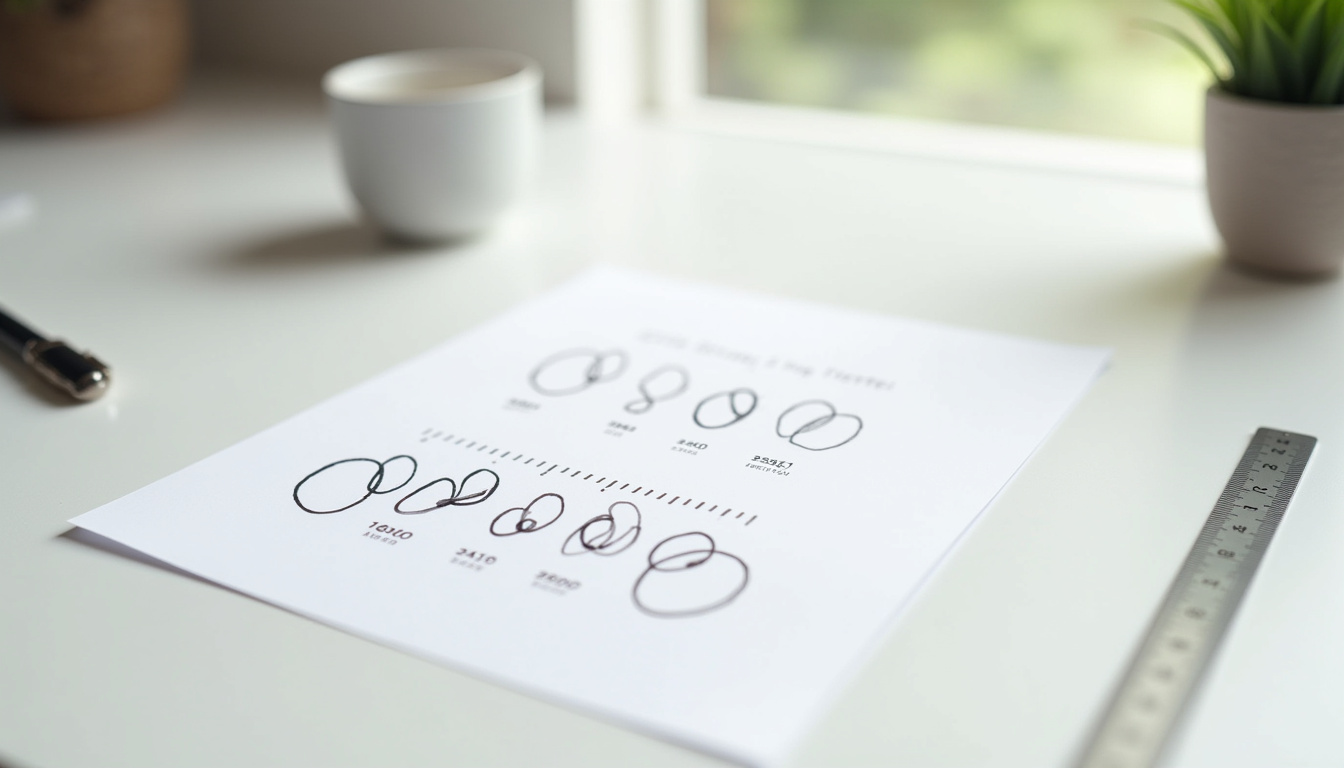 Baguier imprimable en papier pour mesurer la taille d