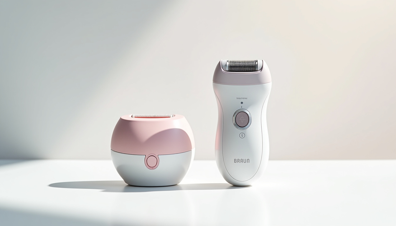 Comparaison visuelle entre un épilateur Bloomy et un modèle Braun
