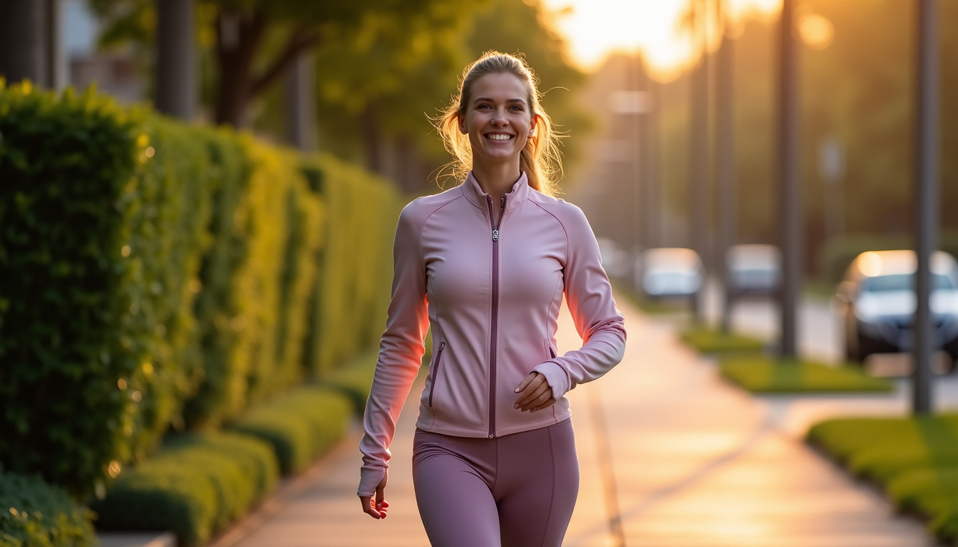 Reese Witherspoon en tenue de sport, souriant lors d