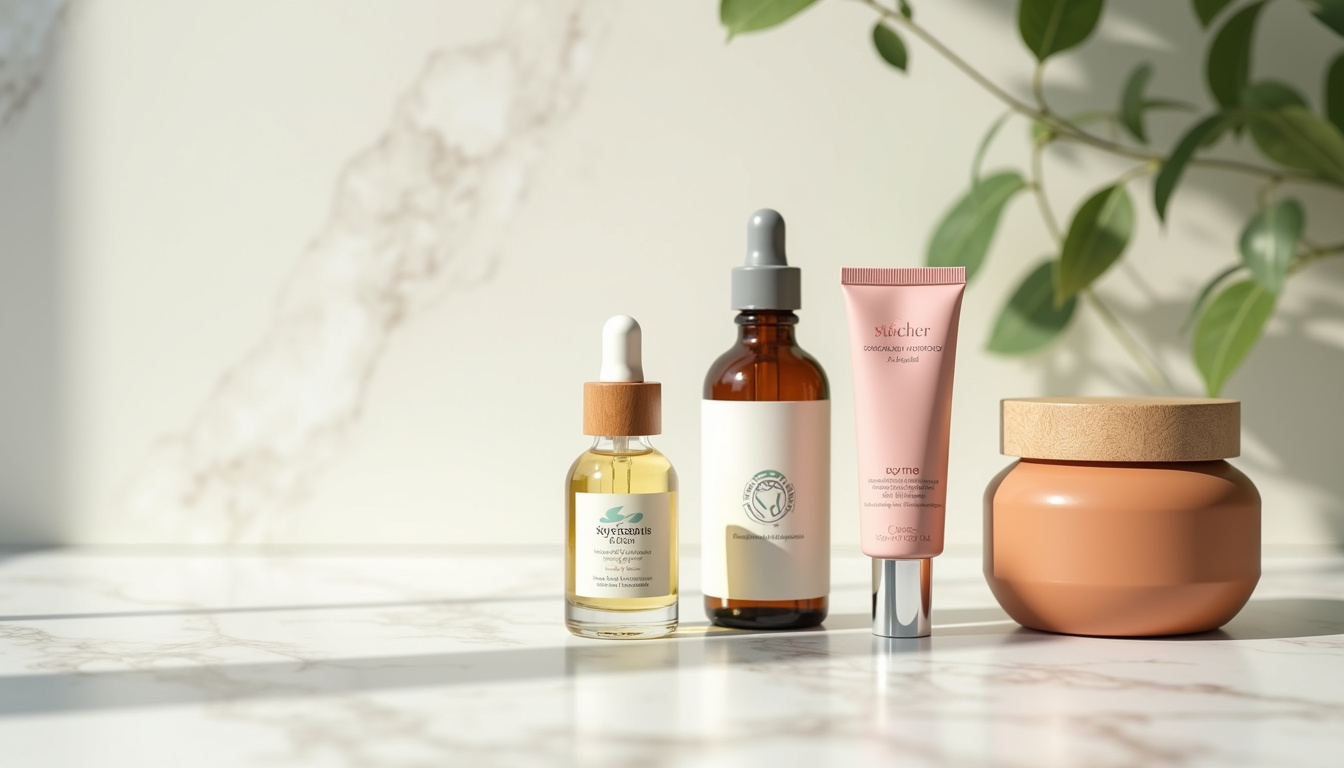 Comparaison visuelle de plusieurs marques de cosmétiques naturelles: ohmycream, Typology, Avène, Cattier