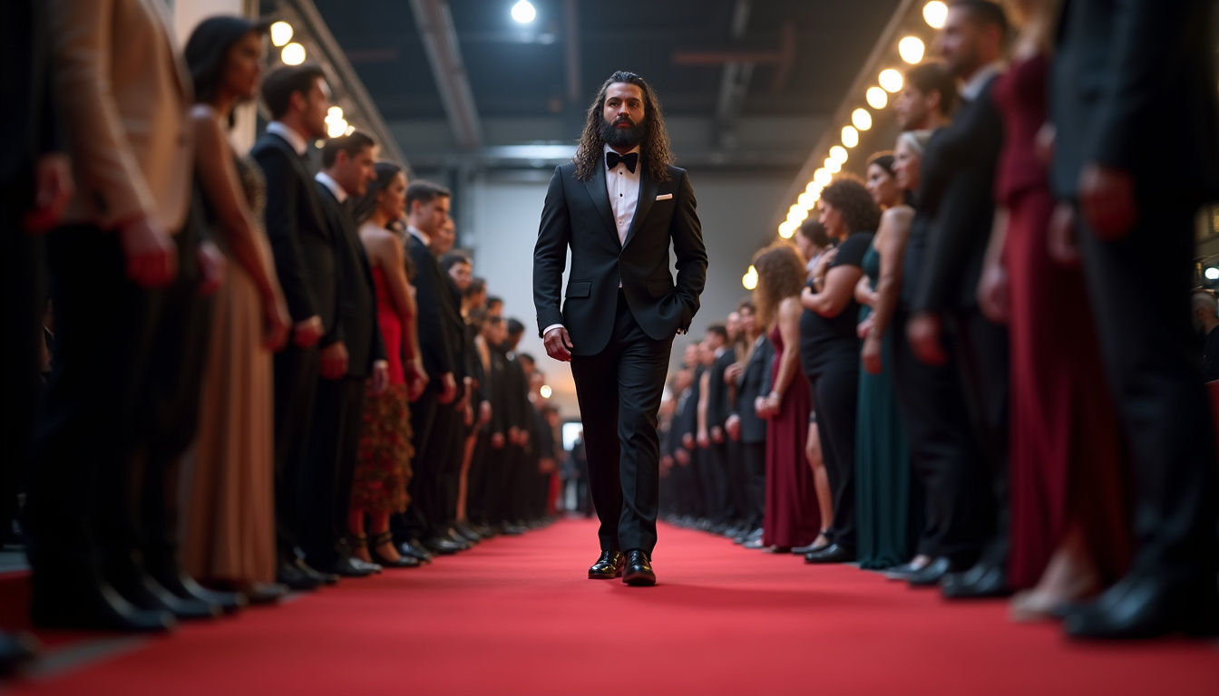 Jason Momoa lors d'une apparition publique avec d'autres célébrités