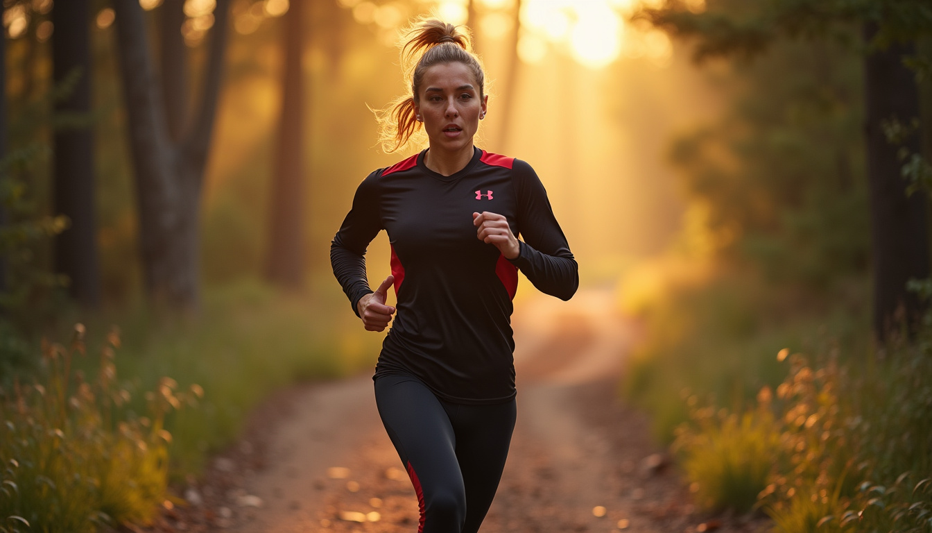 Athlète portant une tenue Under Armour durant un entraînement en extérieur